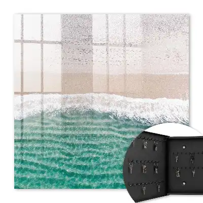 Decorative key box Summer beach with sand and waves