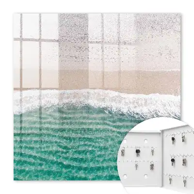 Decorative key box Summer beach with sand and waves