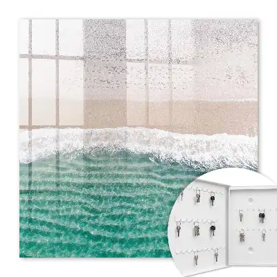 Decorative key box Summer beach with sand and waves
