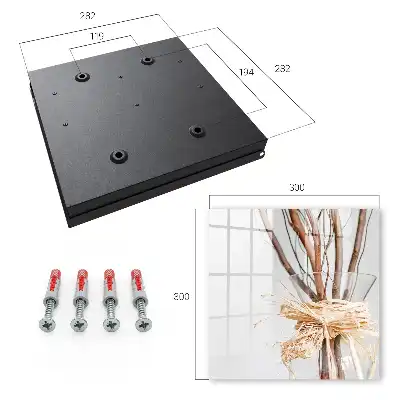 Wall mounted key cabinet Branches in a vase with beige string