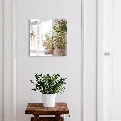 Decorative key box Stairs with potted plants