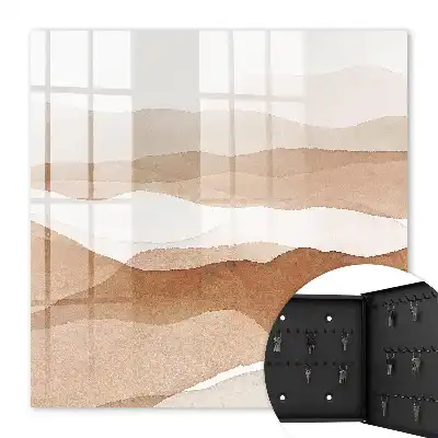 Wall mounted key box Pastel waves of warm tones