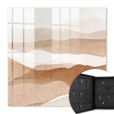 Wall mounted key box Pastel waves of warm tones