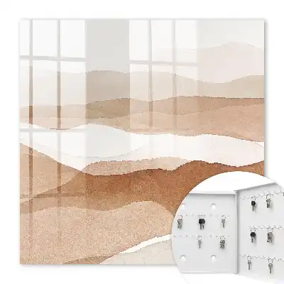 Wall mounted key box Pastel waves of warm tones