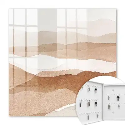 Wall mounted key box Pastel waves of warm tones