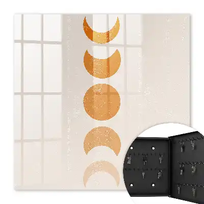 Decorative key box Moon phases in the bright background
