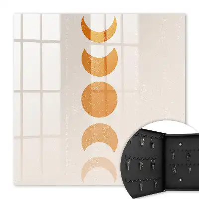 Decorative key box Moon phases in the bright background