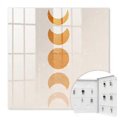 Decorative key box Moon phases in the bright background