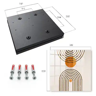 Wall mounted key cabinet Retro geometry warm colors