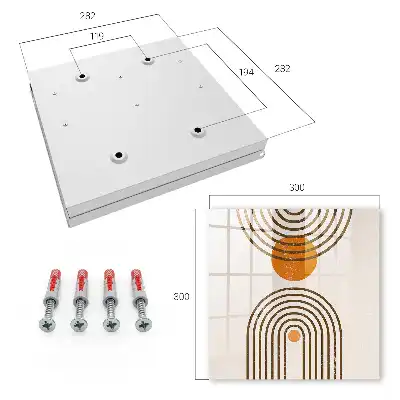 Wall mounted key cabinet Retro geometry warm colors