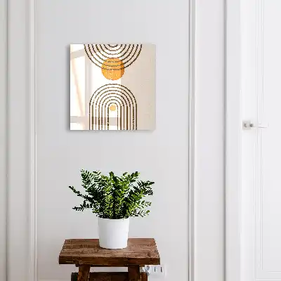 Wall mounted key cabinet Retro geometry warm colors