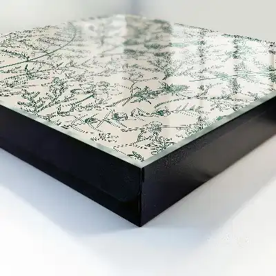 Wall mounted key cabinet Plant motifs in delicate colors