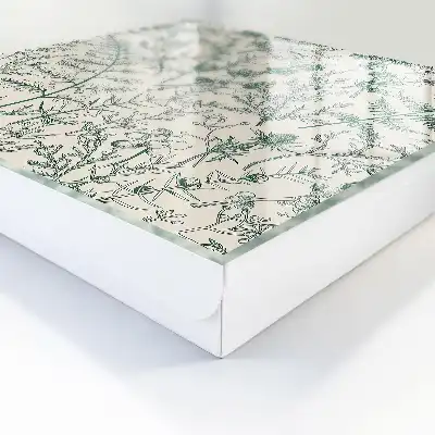Wall mounted key cabinet Plant motifs in delicate colors