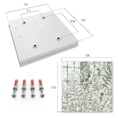 Wall mounted key cabinet Plant motifs in delicate colors
