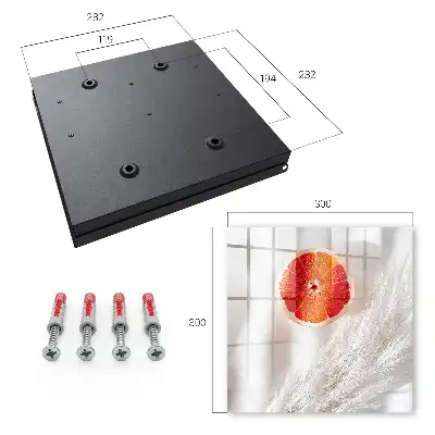 Wall mounted key box Red grapefruit and boho grass cream