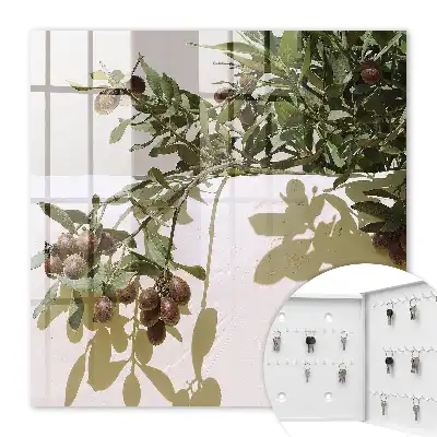 Decorative key box Olive branch in the light background