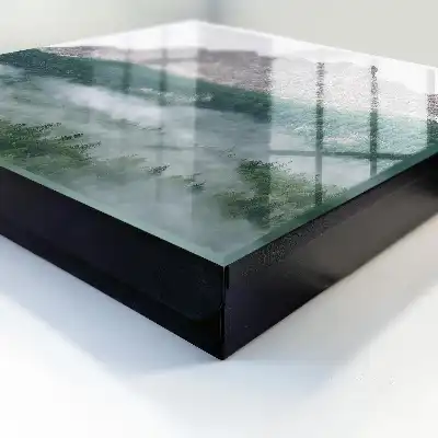 Wall mounted key cabinet Mountain panorama shrouded in fog