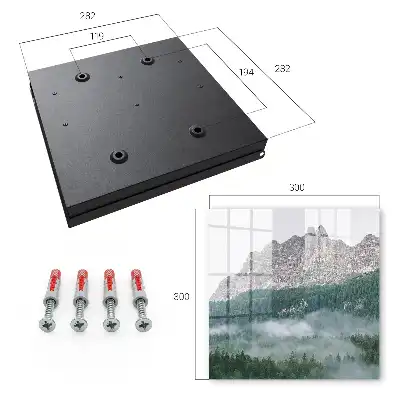 Wall mounted key cabinet Mountain panorama shrouded in fog