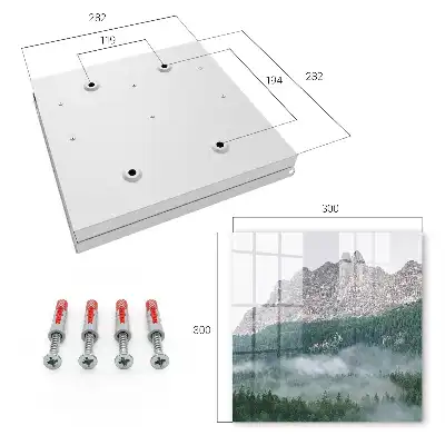 Wall mounted key cabinet Mountain panorama shrouded in fog