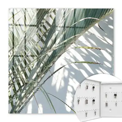 Wall mounted key box Palm trees and shadows in the light background