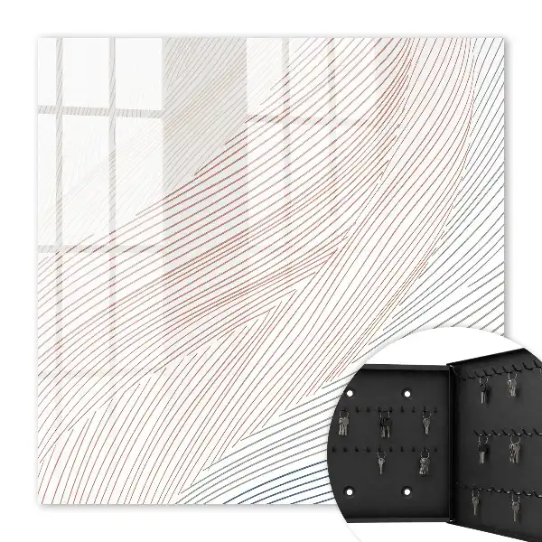 Wall mounted key cabinet Wavy lines, subtle colors