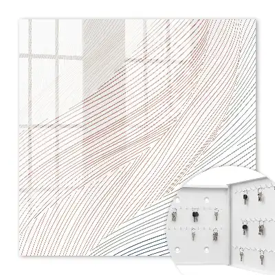 Wall mounted key cabinet Wavy lines, subtle colors