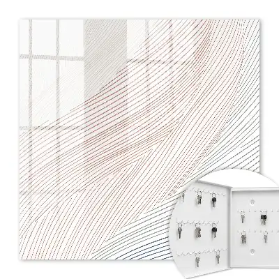 Wall mounted key cabinet Wavy lines, subtle colors