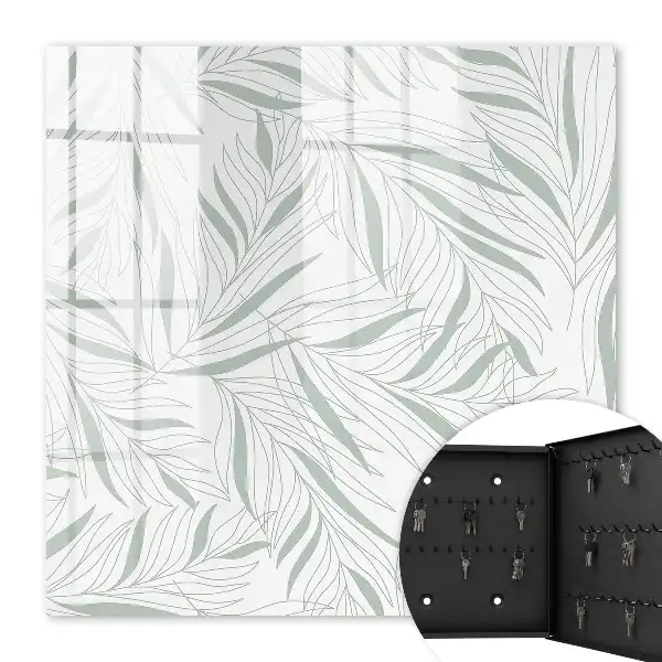 Key box for home Leaf pattern in shades of gray