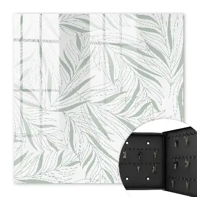 Key box for home Leaf pattern in shades of gray