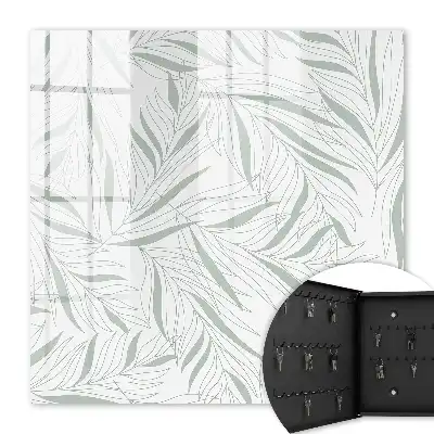 Key box for home Leaf pattern in shades of gray