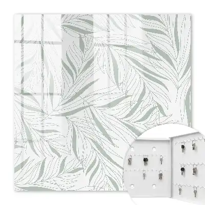 Key box for home Leaf pattern in shades of gray