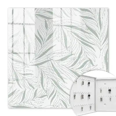 Key box for home Leaf pattern in shades of gray