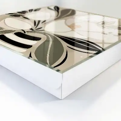 Decorative key box Floral minimalism in beige and black