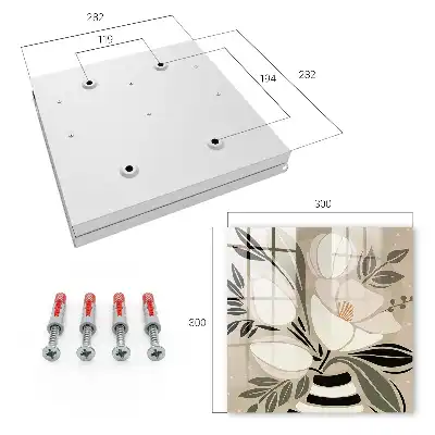 Decorative key box Floral minimalism in beige and black