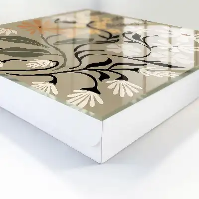 Wall mounted key cabinet Floral motif in calm colors