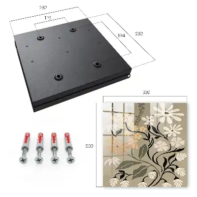 Wall mounted key cabinet Floral motif in calm colors