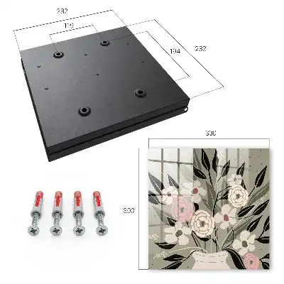 Wall mounted key box Floral composition with a pastel background