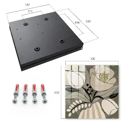 Key box for home Beige flowers in delicate colors