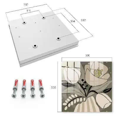 Key box for home Beige flowers in delicate colors