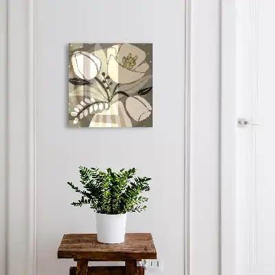 Key box for home Beige flowers in delicate colors