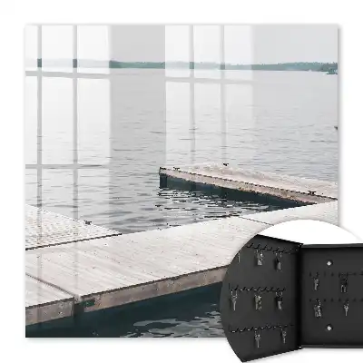 Decorative key box Wooden pier of calm water