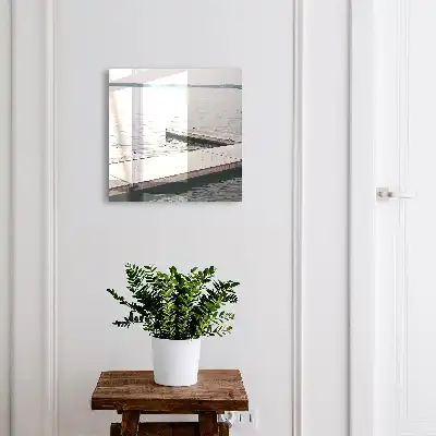 Decorative key box Wooden pier of calm water