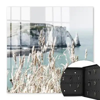 Wall mounted key cabinet Cliffs and delicate grasses
