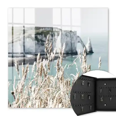 Wall mounted key cabinet Cliffs and delicate grasses