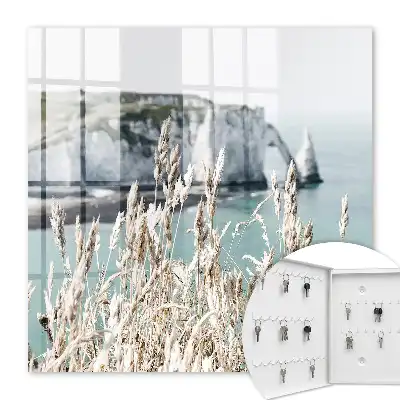 Wall mounted key cabinet Cliffs and delicate grasses