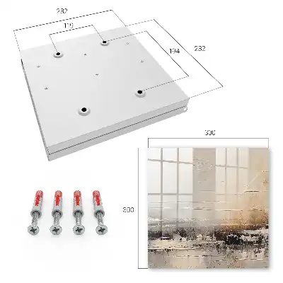Wall mounted key box Landscape abstract painting with horizontal lines