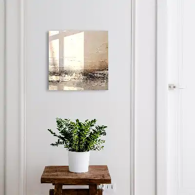 Wall mounted key box Landscape abstract painting with horizontal lines