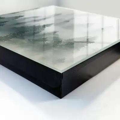 Wall mounted key cabinet Misty forest in the morning fog