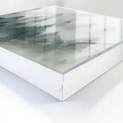 Wall mounted key cabinet Misty forest in the morning fog
