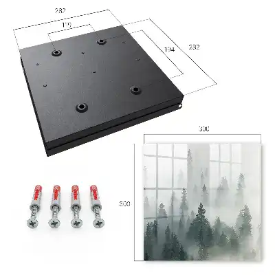 Wall mounted key cabinet Misty forest in the morning fog